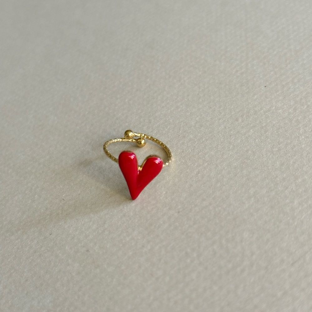 Red Heart Ring N1625 - Picture 3 of 5